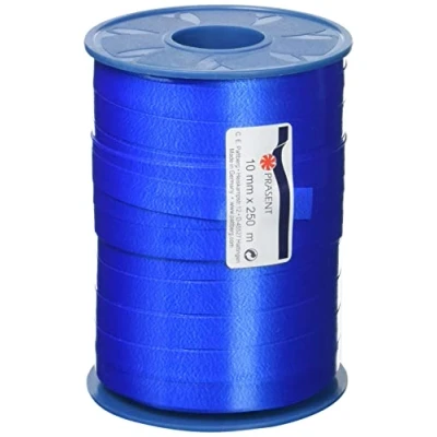 Imagen de C.E. PATTBERG cinta regalo color azul real, 250 m de embalar para rizar, 10 mm ancho manualidades, decoración y envolver regalos cualquier ocasión