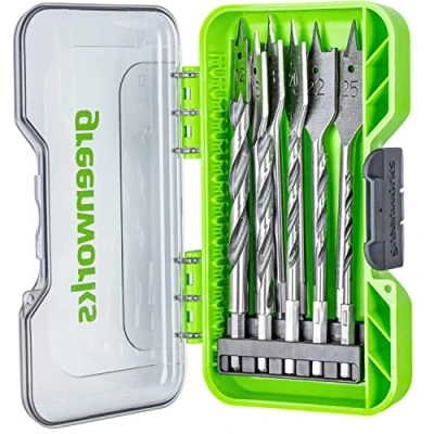 Imagen de Greenworks Brocas(juego completo de 11 brocas en espiral con pintura plateada y negra ideales para madera 4mm a 25mm aptas todos los taladros destornilladores inalámbricos)