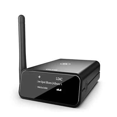 Imagen de Auris Blume Pro HiFi Bluetooth 5.0: Receptor de música DAC audiófilo, LDAC, aptX HD y OLED. Salidas ópticas AUX para Sistemas estéreo, AV o amplificadores.