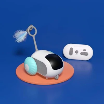 Imagen de Gerbala Juguetes para Gatos, Juguete Gato Interactivo con Control Remoto, eléctrico Inteligente Gatos Dos Modos, Automático Activado por Movimiento (Azul)