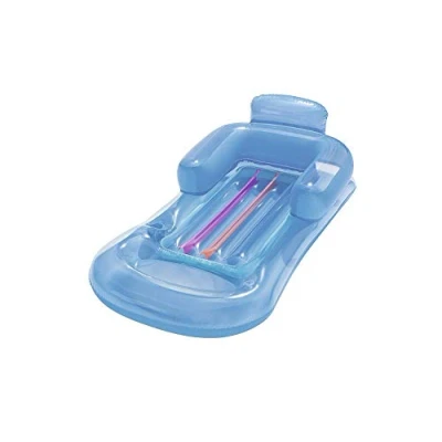 Imagen de Bestway Lounger inflable Lilo Lay On Blow Up Bed con soporte para bebidas (azul)