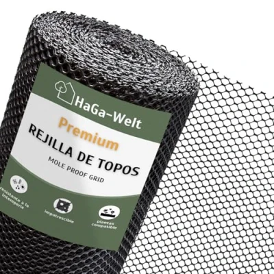 Imagen de HaGa® Rejilla antitopos de 1 m x 10 m, protección definitiva para tu jardín, robusta y resistente a la intemperie, ahuyentador topos