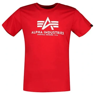 Imagen de Alpha Industries Camiseta Basic T ML para Hombre, Speed Red/White, XL