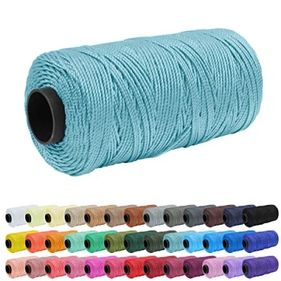 Imagen de Uiopa Hilo Macrame 1,5mm x 200m Cuerda Polipropileno de Ganchillo para DIY y Tejido, Bolso Mano, Sombrero, Proyecto Macramé, Manualidades, Decoración Hogareña