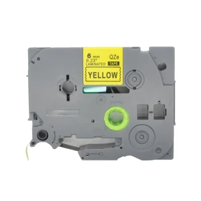Imagen de BROVACS 1 paquete de cinta etiquetas laminada negra sobre amarillo compatible con impresora Brother P Touch TZ 611 TZe 6 mm OPA4611