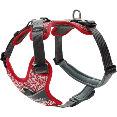 Imagen de Arnés para Perro Hunter Divo Rojo Gris Reflectante L/XL Rosa/Gris (79 107 cm)