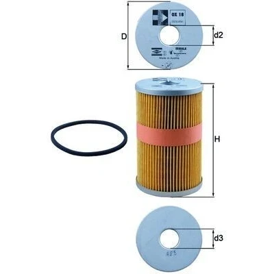Imagen de MAHLE ORIGINAL OX 18D Filtro de aceite Cartucho filtrante