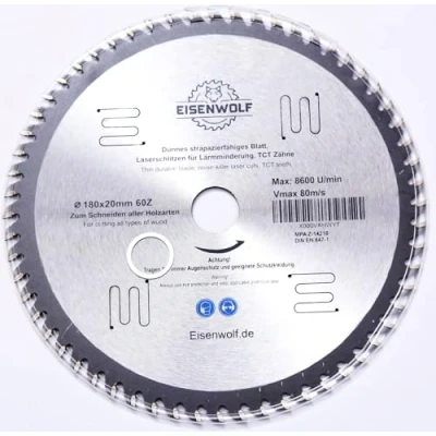 Imagen de Inter Tech Craft 180 mm Hoja de Sierra Top calidad circular para madera x 20 mm, 60 dientes)