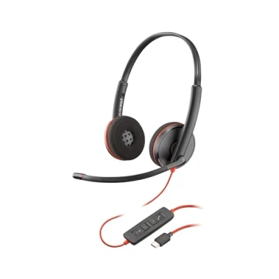 Imagen de Auriculares de oficina Poly Blackwire Profesional 3220 USB C + Adaptador C/A, Negro