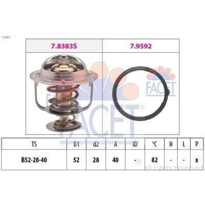 Imagen de FACET 7.8383 Termostato, refrigerante 82 52 Made in Italy OE Equivalent con junta MAZDA: 6 Berlina, 5, 3 Hatchback