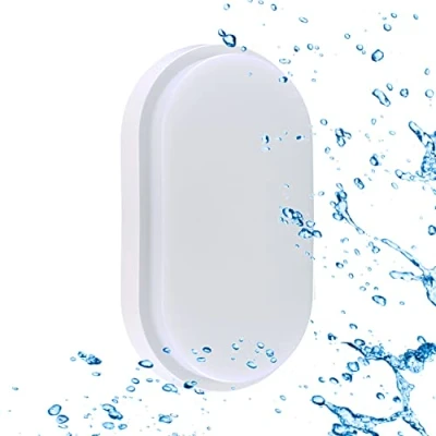 Imagen de Sigmaled lighting Plafón led 15W Impermeable IP54 Luz Blanca Natural 4500K 1350 Lumen y aplique OVAL resistente al agua Ideal para uso Exterior o Interior