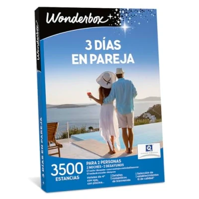 Imagen de WONDERBOX Caja Regalo 3 días en Pareja 2 Noches con desayunos para Disfrutar Entre 3500 estancias España y Europa
