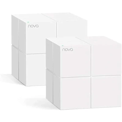 Imagen de Tenda Nova MW6 Router Mesh WiFi Solución Completa WLAN de Malla Doble Banda (2 Estaciones, 4 Puertos Gigabit, MU MIMO, hasta 330 m²), Pack 2