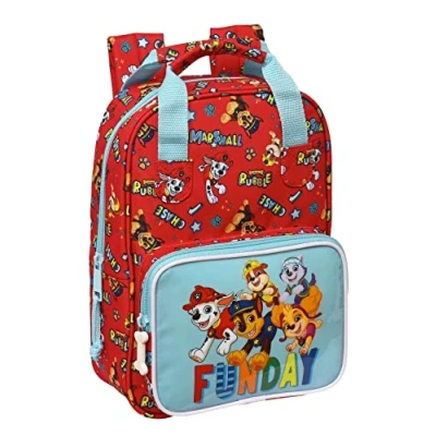 Imagen de PAW PATROL Funday Mochila Infantil, con Asas, Adaptable a Carro, Ideal para Niños de Diferentes Edades, Cómoda y Versátil, Calidad Resistencia, 20x8x28 cm, Color Rojo azul claro
