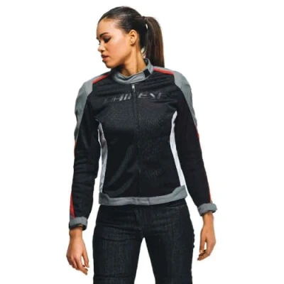 Imagen de Dainese Hydraflux 2 Air Lady D Dry Jacket, Chaqueta Moto Impermeable, Mujer, Negro/Charcoal Gray/Rojo Lava, 42