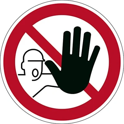 Imagen de Durable 173003 Pegatina de suelo seguridad, acceso prohibido a la placa matrícula, diámetro 43 cm
