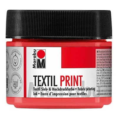 Imagen de Marabu 17030050913 Textil Print rojo pyrrol 100 ml, filtro y alta presión a base de agua, sin olor resistente la luz, tiempo abierto largo, para textiles claros oscuros