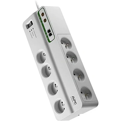 Imagen de APC PMF83VT FR 8salidas AC 230V 3m Blanco limitador de tensión Regleta (2690 J, 8 salidas AC, Tipo E (FR), 2300 W, 48000 A, 3 m)