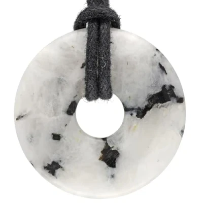 Imagen de Lebensquelle Plus Piedra lunar arco iris Donut piedras preciosas Ø 30 mm colgante, semipreciosa,