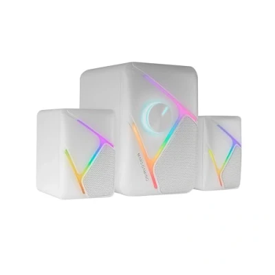 Imagen de ALTAVOCES 2.1 MARS GAMING RGB DINAMICO 35W 3D SURROUND BLANCOS CONTROL DE VOLUMEN ALIM. USB JACK 3.5