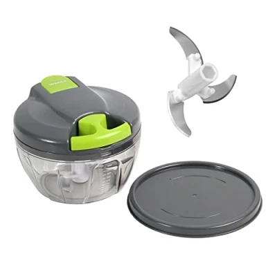 Imagen de wenco Picadora manual con cuerda Práctico ayudante de cocina para picar verduras, frutas, hierbas y frutos secos en cuestión segundos Trituradora 500 ml