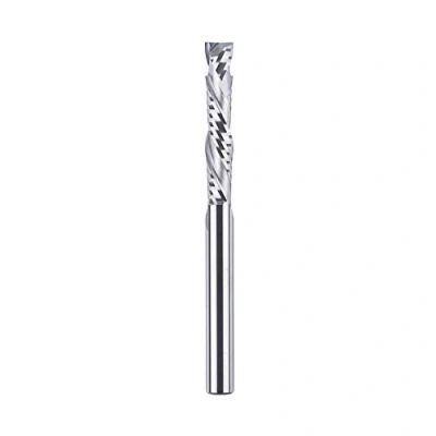 Imagen de SpeTool Fresas para Madera 8mm Fresa de Ranurar CNC Espiral Compresión Helicoidal Extralarga Longitud Corte 45mm HRC55 Brocas Enrutador Carburo Herramienta