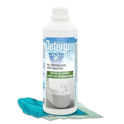 Imagen de Metacril Limpiador antical para bañera de acrílico y con hidromasaje (Teuco, Hottub, Albatros, Hafro, Glass, Novellini, etc.). 500 ml + paño antiarañazos.