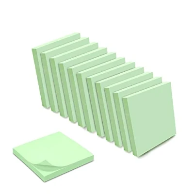 Imagen de WAYTEX 1200 Notas adhesivas reposicionables color verde pastel 12 bloques de 100 hojas 75 x mm