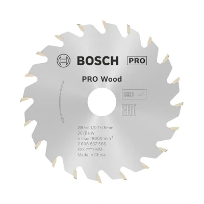 Imagen de Bosch Professional Disco de sierra circular Standard for Wood (madera, 85 x 15 1,1 mm, 20 dientes, accesorio sin cable)