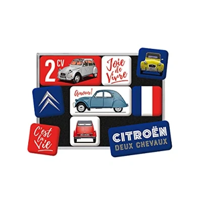 Imagen de Nostalgic Art Juego de Imanes Retro, Citroen C&#039;est la Vie Idea Regalo para Amantes a Coches, Decoración Nevera, Diseño Vintage, 9 Unidades