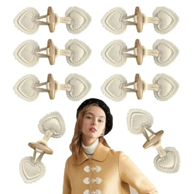 Imagen de RXKFIGX 16 Pcs Botones De Cuerno Cuero,Botones Para SuéTeres Abrigo Palanca Con Cierre Botón,Cuero Cuerno,Palanca Costura Vintage
