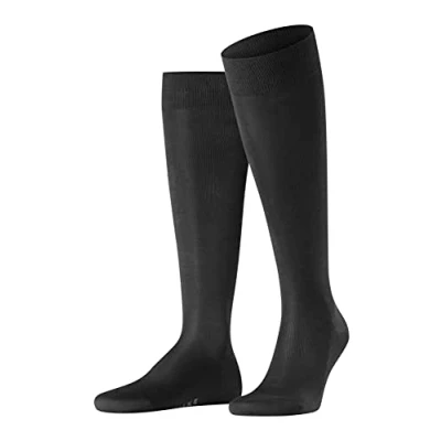Imagen de FALKE Tiago M KH algodón fil d&#039;Écosse sostenible largo unicolor 1 par, Calcetines largos Hombre, Negro (Black 3000) nuevo ecológico, 43 44