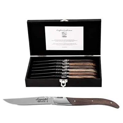 Imagen de Laguiole Style de Vie Cuchillos para carne Línea Luxury 6 unidades Mango madera mixta
