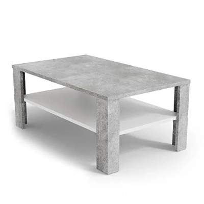 Imagen de Vicco Mesa de Centro, Hormigón/Blanco, 100 x 42 cm