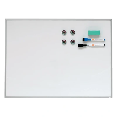 Imagen de Nobo Pizarra Magnética Pequeña de Pared, Marco Aluminio, Borrado en Seco, Para Casa y Oficina, Incluye Rotuladores, Imanes, Almohadillas Montaje Borrador, 585 x 430 mm, A2, Blanco, 1903777
