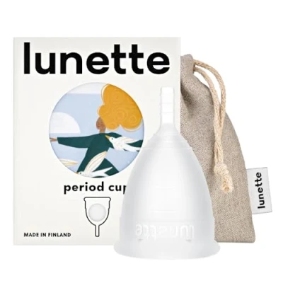 Imagen de Lunette Copa menstrual reutilizable Transparente Modelo 2 para flujo medio o abundante (EN versión)