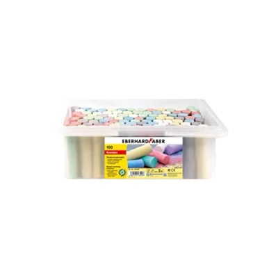 Imagen de Eberhard Faber 526599 Tiza de carretera 100 cubos, 8 colores brillantes