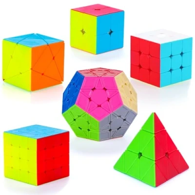 Imagen de SISYS 6 Pack Speed Cube Set, Rompecabezas Cubo Mágico 2x2x2 3x3x3 4x4x4 Pyraminx Megaminx Skewb Smoothly Stickerless Magic Cubes Puzzle Toy para Niños y Adultos