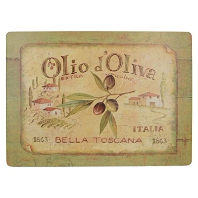 Imagen de CREATIVE TOPS Tapas Creativas Extra Grande Olio D Oliva de Corcho manteles, Juego 4