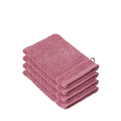 Imagen de de Witte Lietaer Juego 4 Guantes baño, Algodón, Rosa, 15 x 22 cm,