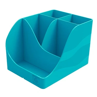 Imagen de Exacompta Ref. 69534D 1 bote de lápices Pen Wave Skandi azul Pacífico 5 compartimentos 4 altos para grandes utensilios y compartimento bajo pequeños