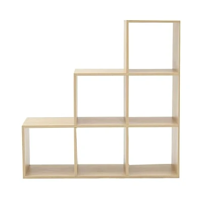 Imagen de Rebecca Mobili Biblioteca Moderno Estantería 6 Cubos Marrón Roble Claro Madera Organización Salón Dormitorio 97,5 x 29 cm (A AN FON) Art. RE6045