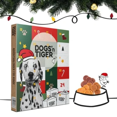 Imagen de Calendario de Adviento para Perros Dogs&#039;n Tiger Aperitivos Naturales 85% Carne detrás Cada Puerta, sin azúcar ni Cereales Todos los