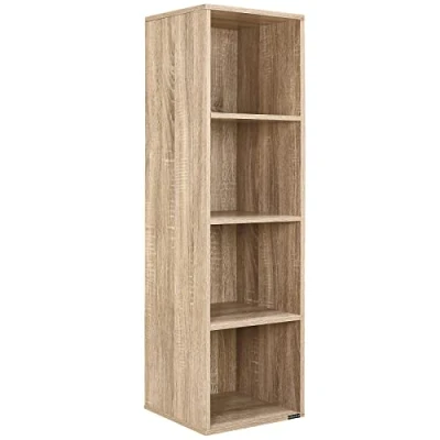 Imagen de CASARIA Estantería Librería Biblioteca 106x30x30cm 4 Estantes Mueble Oficina Salón Dormitorio Cocina Roble