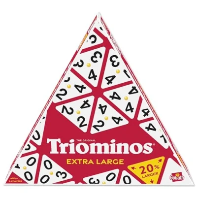 Imagen de TRIOMINOS Extra LARGE Juego de Estrategia Desde 6 Años Juegos Lógica 2 a 4 Jugadores Dominós Triangulares Para Jugar en Familia o con Amigos Grandes Piezas 20% Más