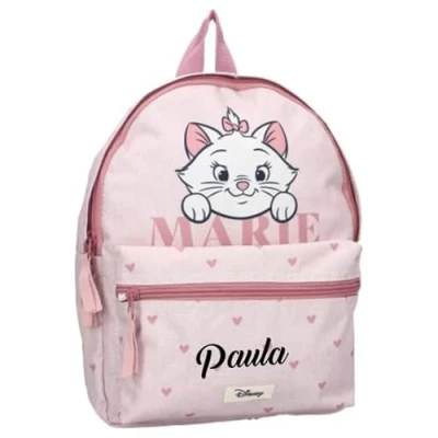 Imagen de mochila de guardería Disney para niña y niño, personalizada, con nombre, pequeña infantil, 2 compartimentos, Aristocats, 31 x 23 8 cm