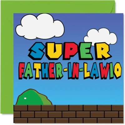 Imagen de tarjetas de cumpleaños para suegro, súper divertida tarjeta feliz suegro hijo, nuera, del día padre papá, 145 mm x mm, felicitación