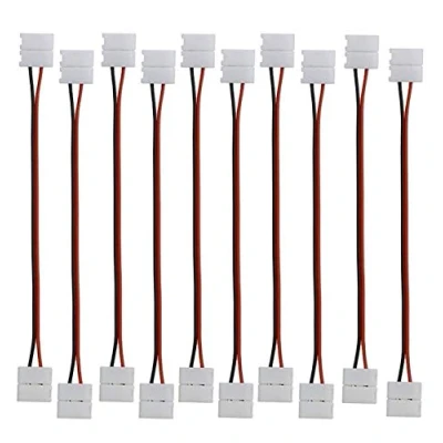 Imagen de LitaElek 10pcs 2pin Conector de Tira LED un Solo Color SMD 5050/5630 Cable extensión luz Cinta Esquina Strip para Monocromática 2 Pines 10mm Ancho