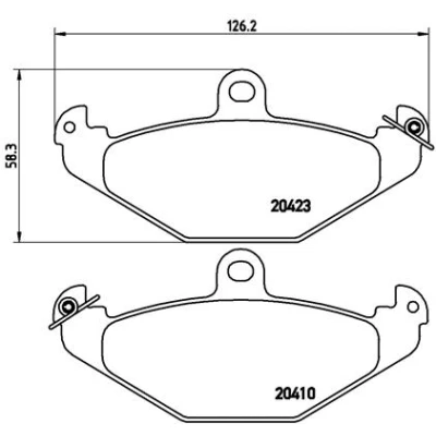 Imagen de BREMBO P 59 026 Juego de pastillas freno excl. contacto avisador desgaste sin accesorios OPEL: Speedster, LOTUS: Elise S2