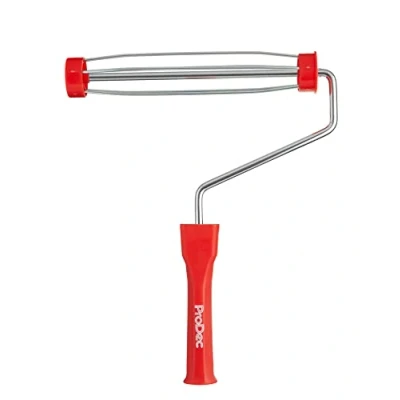 Imagen de ProDec Marco de rodillo pintura profesional con mango plástico 9 x 1.5 pulgadas jaula antideslizante 5 cables y ajuste tornillo para poste extensión,